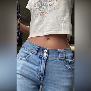 American Eagle Outfitters Light Blue Low-Rise Bootcut Jeans